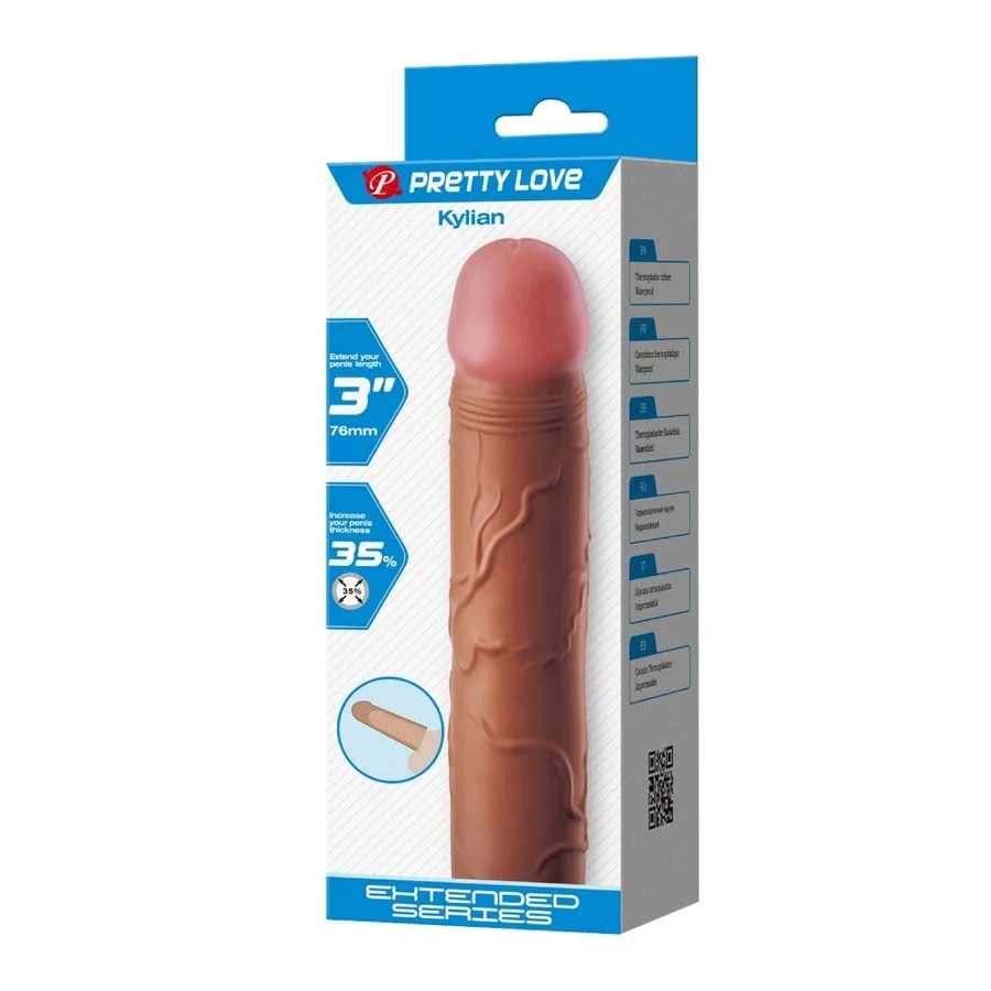 PRETTY LOVE - KYLIAN GUAINA PER PENE CON ESTENSIONE 7,6 CM MULATTO
